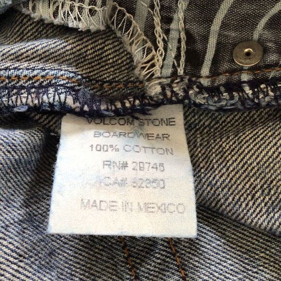 VOLCOM stone board wear jeans skirt size 5 - Picture 5 of 10